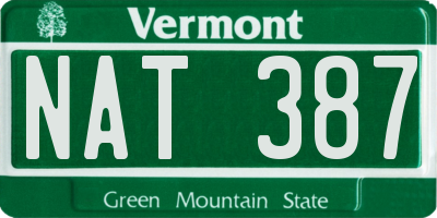 VT license plate NAT387