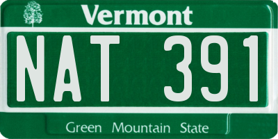 VT license plate NAT391