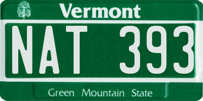 VT license plate NAT393
