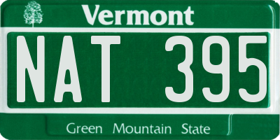 VT license plate NAT395