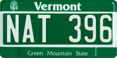 VT license plate NAT396
