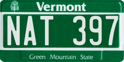 VT license plate NAT397