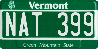 VT license plate NAT399