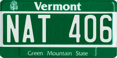 VT license plate NAT406