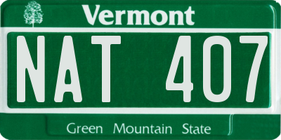 VT license plate NAT407