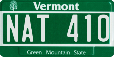 VT license plate NAT410