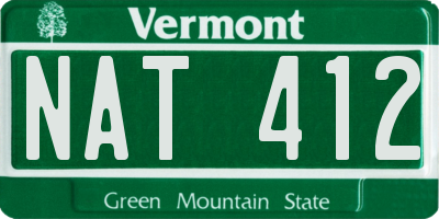VT license plate NAT412