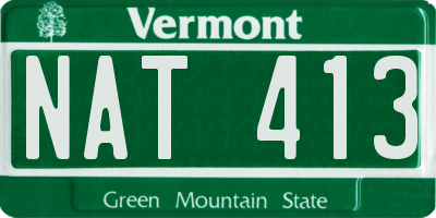 VT license plate NAT413