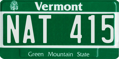 VT license plate NAT415
