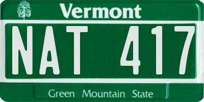 VT license plate NAT417