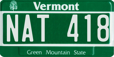VT license plate NAT418