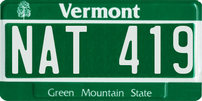 VT license plate NAT419