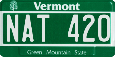 VT license plate NAT420