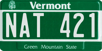 VT license plate NAT421