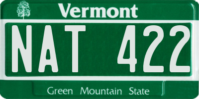 VT license plate NAT422