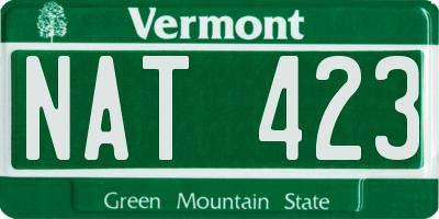 VT license plate NAT423