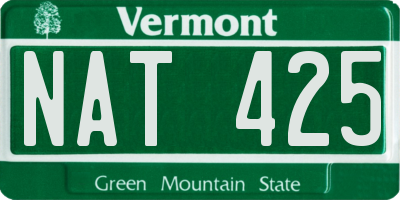 VT license plate NAT425