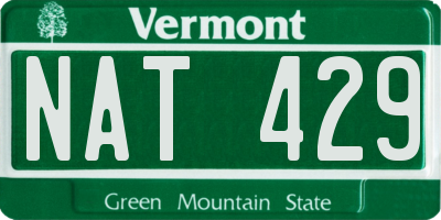 VT license plate NAT429