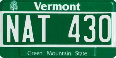 VT license plate NAT430