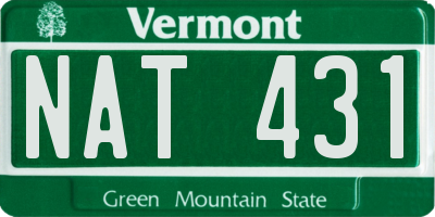 VT license plate NAT431