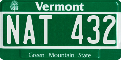 VT license plate NAT432