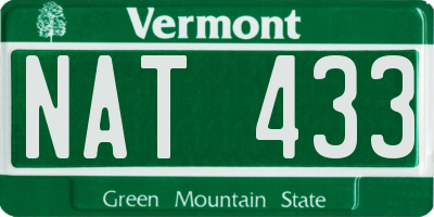VT license plate NAT433