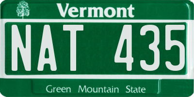 VT license plate NAT435
