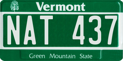 VT license plate NAT437