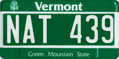 VT license plate NAT439