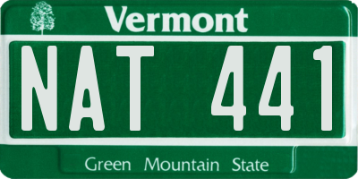VT license plate NAT441