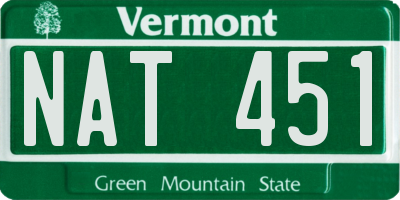VT license plate NAT451