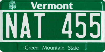VT license plate NAT455