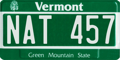 VT license plate NAT457