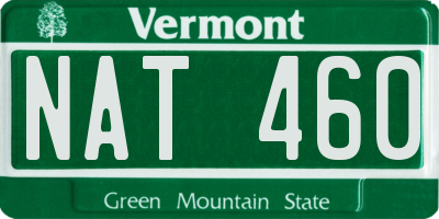 VT license plate NAT460