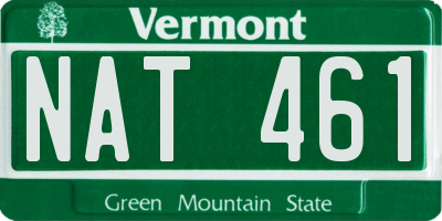 VT license plate NAT461
