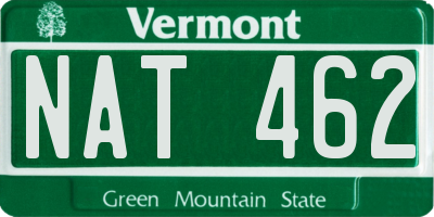VT license plate NAT462