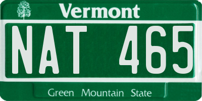 VT license plate NAT465