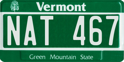 VT license plate NAT467