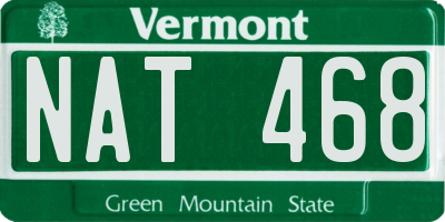 VT license plate NAT468