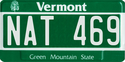 VT license plate NAT469