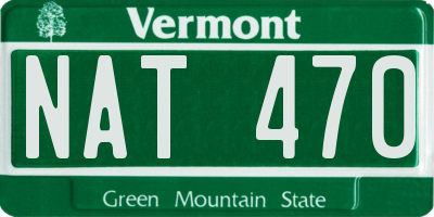 VT license plate NAT470