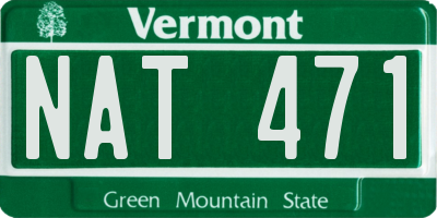VT license plate NAT471