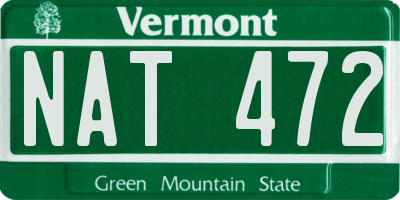 VT license plate NAT472