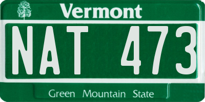 VT license plate NAT473