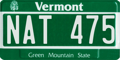 VT license plate NAT475
