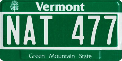 VT license plate NAT477