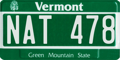 VT license plate NAT478