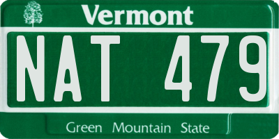 VT license plate NAT479