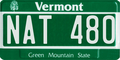 VT license plate NAT480
