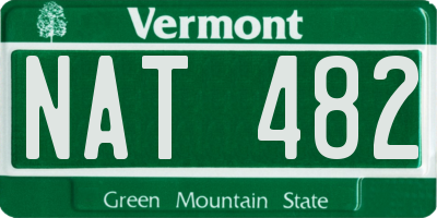 VT license plate NAT482